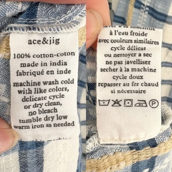 ACE & JIG Ophelia Button-Down Plaid Midi Dress in Honor Blue XS - Picture 10 of 13